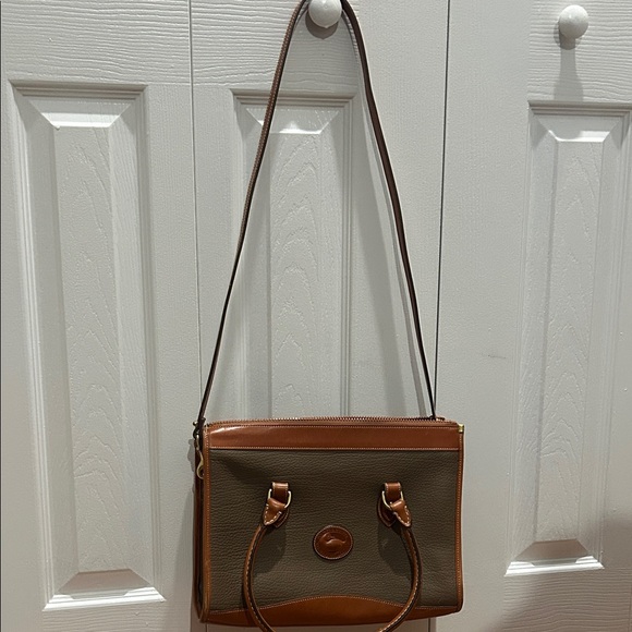 Vintage Dooney & Bourke Brown and Tan Leather Shoulder Bag - Picture 3 of 6